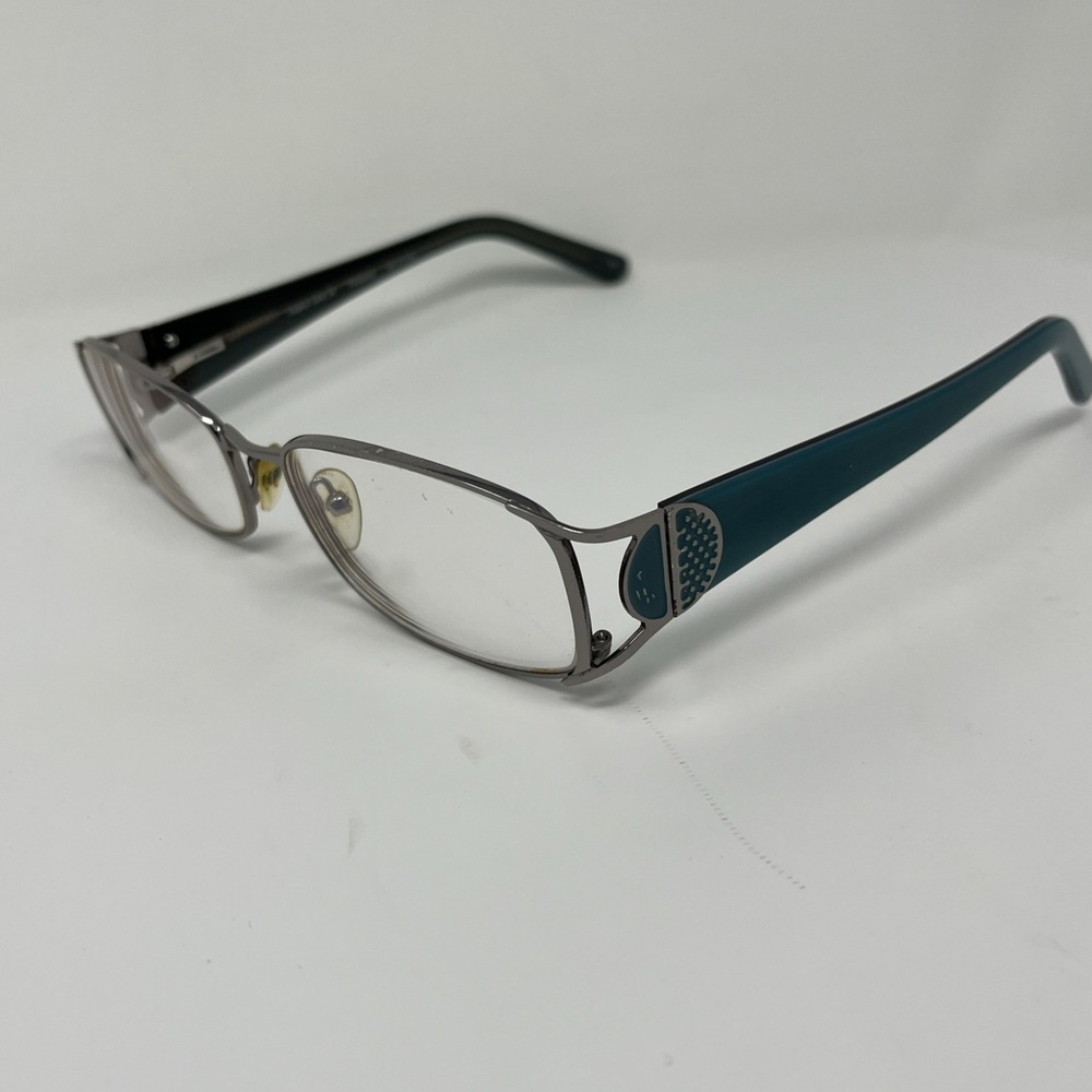 Legacy Lane 24 Eyeglasses Frames Only Turquoise Blue Silver Full Rim 54-17-135